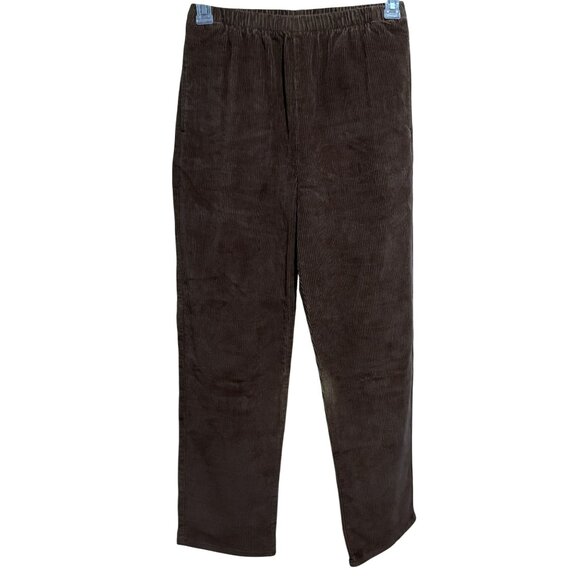 Denim & Co Cotton Corduroy Straight Leg Pants Chocolate Brown Pull-On Sz S  NWOT - Picture 1 of 4